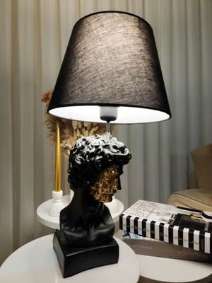 Feyza Design Modern Siyah Davut Heykel Biblo ile Şıklık ve Zarafet Evinizde