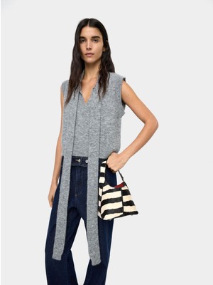 Parfois Deri Kontrastlı Bucket Çanta