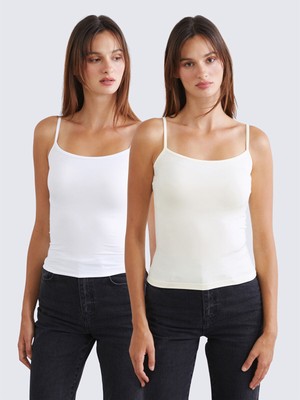 Lc Waikiki Yeni Sezon Kare Yaka Askılı Kadın Atlet 2'li