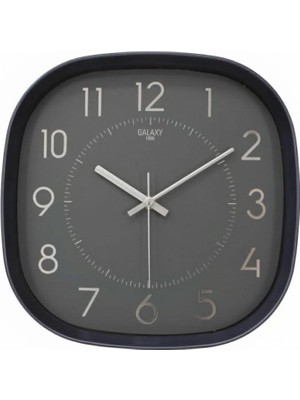 Galaxy Premium Serisi Abs Kasa Duvar Saati Oval 30 cm Gri Renkli Klasik Kadran
