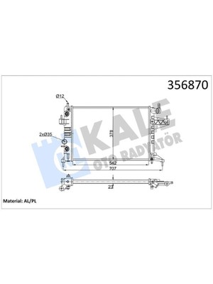 Ölmez Oto Yedek Parça Radyatör Opel Corsa C Tıgra 1.4 1.8 00= (Z14XE) ( At) (Ac) [23MM] Al/mknk