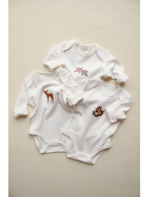 Oh la la Koala For Little Ones 3'lü Forest Serisi Uzun Kollu Çıt Çıtlı Body Zıbın Model 10