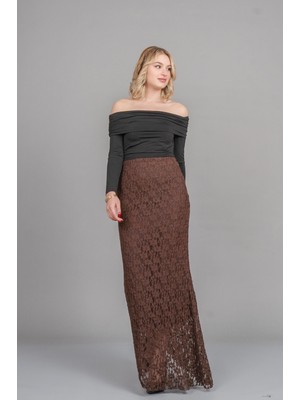 MissVina Astarlı Esnek Tül Uzun Etek 6833