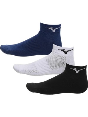 Mizuno Unisex Training Mid 3p Çorap Siyah Beyaz Lacivert Performans ve Konfor İçin