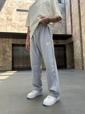 Sw Baskılı Baggy Stoper Paça 3 Iplik Şardonlu Eşofman Altı K1042BE