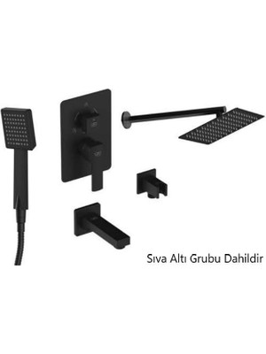 GPD Ankastre Duş Seti (Siyah) Pedra Çevirmeli BNS05-S