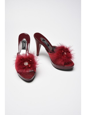 Miss Ayza G&c 145 Taş Tüylü Platform Gelin Terliği