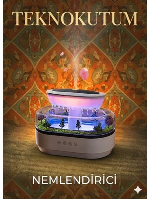 teknokutum Mini LED Işıklı Buhar Makinesi Aroma Difüzör Hava Nemlendirici – Ferahlık, Işık ve Müzik Bir Arada!