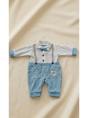 Million Erkek Bebek Tulum Mavi-Beyaz