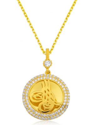 Costurera 925 Ayar Gümüş Tuğralı Kadın Gümüş Kolye