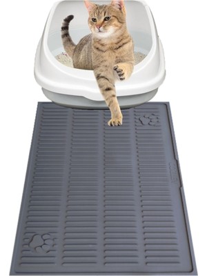 Feyza Design Yıkanabilir Su Geçirmez Kedi Tuvalet Paspası 60X40 Cm, Pratik ve Dayanıklı