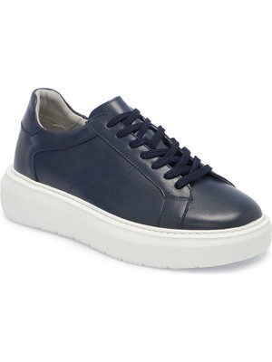 Tergan Lacivert Hakiki Deri Erkek Sneaker - E25S1AY57539-A31