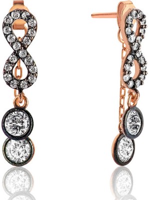 Costurera 925 Ayar Gümüş Zincirli Sonsuzluk Küpe