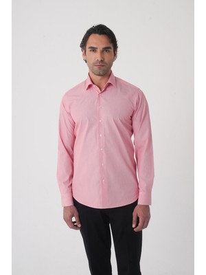 Bisse Regular Fit Erkek Uzun Kol Pamuk Kırmızı Gömlek GMCZG250083_C24