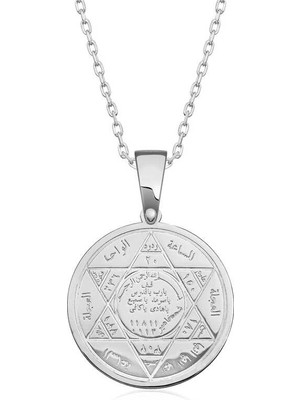 Costurera ​925 Ayar Gümüş Süleyman Mührü Gümüş Kolye