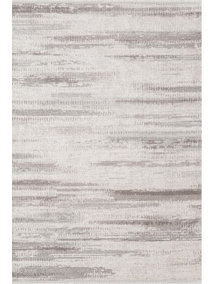 Cotto Home Tone CT001A Krem Rengi Halı Gri ve Bej Detaylı Akrilik Yumuşak Salon Halısı