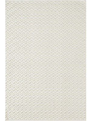 Cotto Home Lumos CT018A Beyaz Halı Sisal Bukle Dekoratif Kabartmalı Halı Tozsuz Salon Mutfak Halısı Koridor