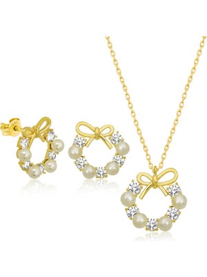 Costurera 925 Ayar Gümüş Inci Kurdele Kadın Set