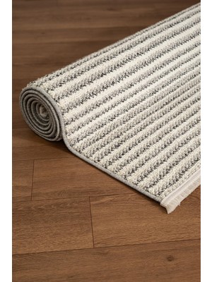 Cotto Home Lumos CT019A Bej Halı Sisal Bukle Dekoratif Kabartmalı Halı Tozsuz Salon Mutfak Halısı Koridor