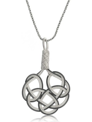 Costurera Gümüş Kazaziye Örgü Kadın Kolye