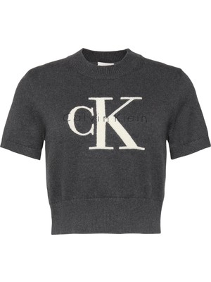 Calvin Klein Kadın Gri Calvin Klein Chunky Cotton Graphıc Vest Kadın Gri T-Shirt