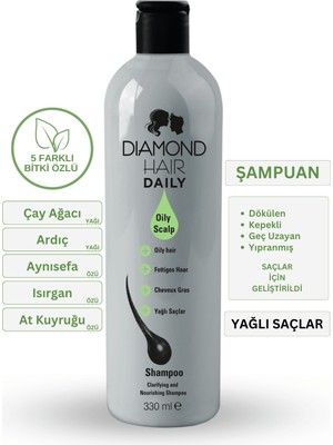 Diamond Hair Daily - Aşırı Yağlı, Kepekli, Dökülen, Geç Uzayan ve Yıpranmış Saçlar İçin Arındırıcı Şampuan