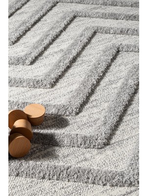 Cotto Home Arta CT011A Gri Halı Dekoratif Sisal Yumuşak Bukleli Tozsuz Salon Halısı Yatak Odası Iskandinav