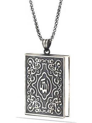 Costurera 925 Ayar Gümüş Kare Içi Açılabilen Muskalık Gümüş Kolye