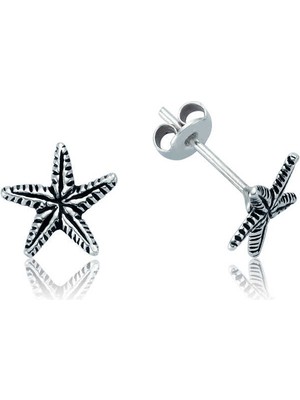 Costurera 925 Ayar Gümüş Deniz Yıldızı Çivili Küpe