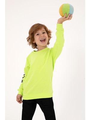 U.S. Polo Assn. Erkek Çocuk Yeşil Basic Bisiklet Yaka Sweatshirt 50313831-VR020