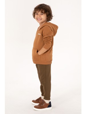 U.S. Polo Assn. Erkek Çocuk Camel Kapüşonlu Basic Sweatshirt 50313808-VR233