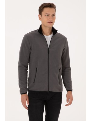 U.S. Polo Assn. Erkek Regular Fit Gri Polar Örme Hırka 50313779-VR024