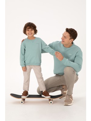U.S. Polo Assn. Erkek Çocuk Mint Bisiklet Yaka Basic Sweatshirt 50313829-VR090