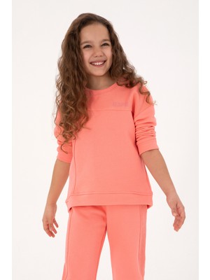 U.S. Polo Assn. Kız Çocuk Neon Pembe Bisiklet Yaka Sweatshirt 50317991-VR105