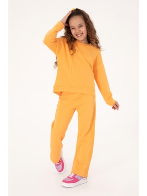 U.S. Polo Assn. Kız Çocuk Turuncu Bisiklet Yaka Sweatshirt 50317991-VR244