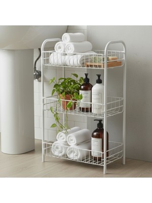 Banyo Metal Raf Banyo Düzenleyici Çok Amaçlı Metal Raf Açık Banyo Dolabı Metal Dekoratif Çok Amaçlı Raf Sabunluk Havluluk