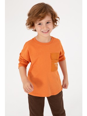 U.S. Polo Assn. Erkek Çocuk Bakır Bisiklet Yaka Süprem Sweatshirt 50316417-VR182