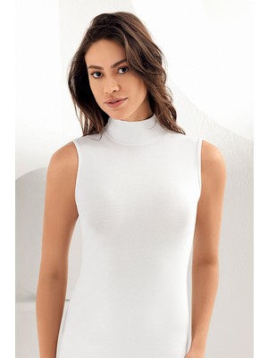 Şahinler Kadın Likralı Vücudu Saran Balıkçı Yaka Sıfır Kol Atlet 1034