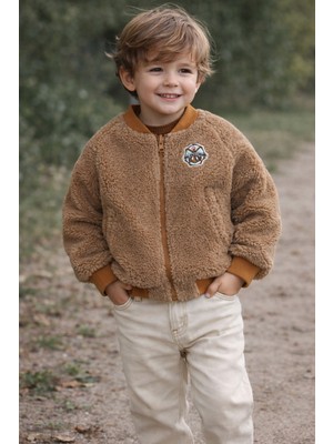 Noble Kids Çift Taraflı Peluş Hırka – Kadife İç Dokulu, Erkek Çocuk, 18 Ay – 6 Yaş