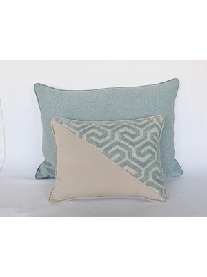 Pemteks Tekstil Fitilli Fermuarlı 2’li Patchwork Kırlent Kılıfı Seti (35X45 / 47X67)