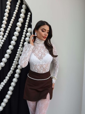 Esra Helvacı Güpürlü Transparan Bluz