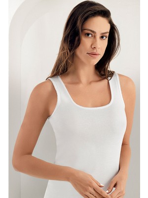 Şahinler Kadın Beyaz Kalın Askılı %100 Pamuklu 6 Adet Atlet 009