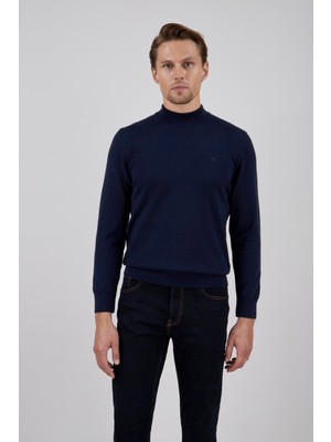 Paco Romano Erkek Lacivert Yarım Balıkçı Yaka Triko Kazak