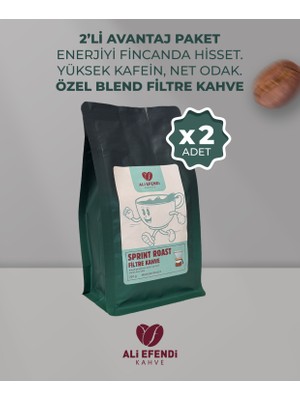 Ali Efendi Kahve 250 Gr. 2 Adet Sprint Roast Filtre Kahve