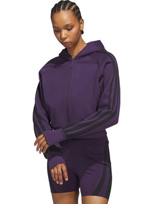 adidas Crop Kadın Mor Basketbol Sweatshirt JX5553