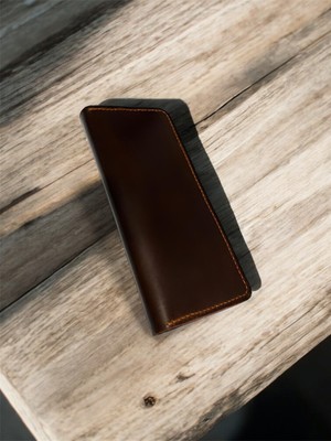 Parla Leather Samira El Yapımı Çıtçıtlı Hakiki Gerçek Deri Kadın Erkek Cüzdan Taba Rengi