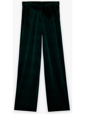 Koton Rahat Kesim Cepli Geniş Paça Kadife Pantolon