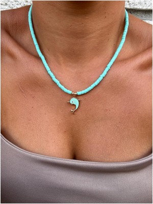 Hercy Su Yeşili Fimo Kolye | Figürlü Fimo Kolye | Charm Kolye | Cute Necklace