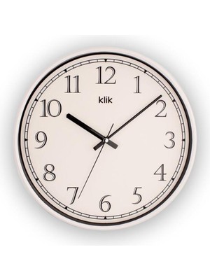 Şık Cam Detaylı Sessiz Mekanizmalı 30CM Duvar Saati Beyaz