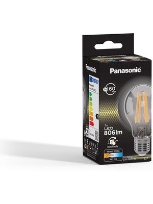 Panasonic  E27 Dim Edilebilir Filaman Lamba 7W 806LM 2700K Clear